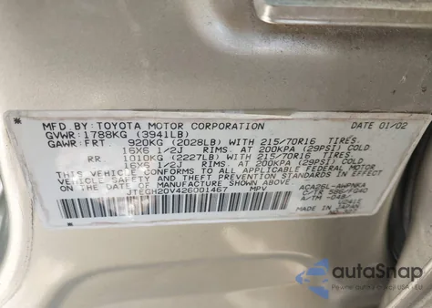 2002 Toyota Rav4 z USA, uszkodzony, nr VIN JTEGH20V426001467